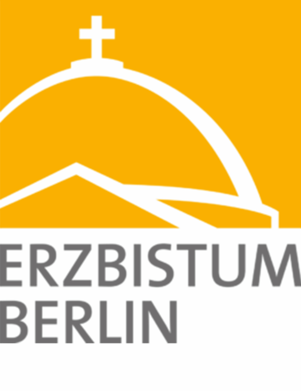 Logo für das Erzbistum Berlin mit einem goldenen Bogen und Kreuz.
